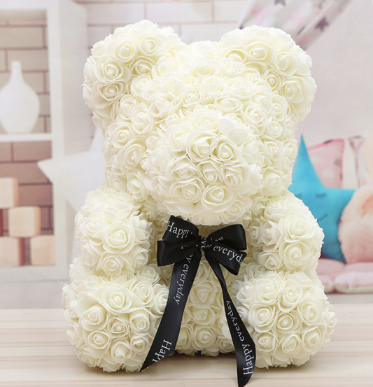 Cream Rose Bear