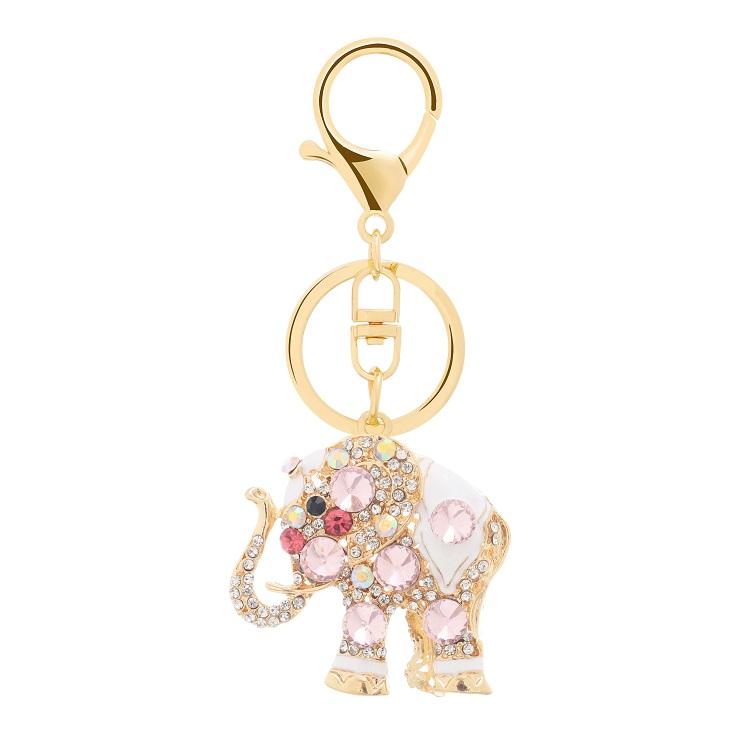 Luxury 3D Pink Elephant Keychain