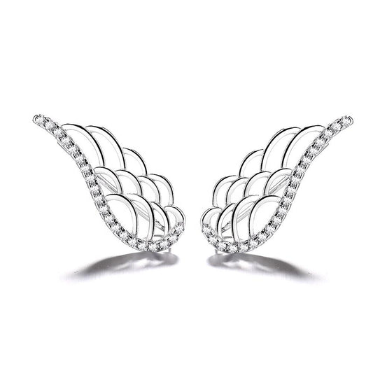 925 Sterling Silver Wing Earrings