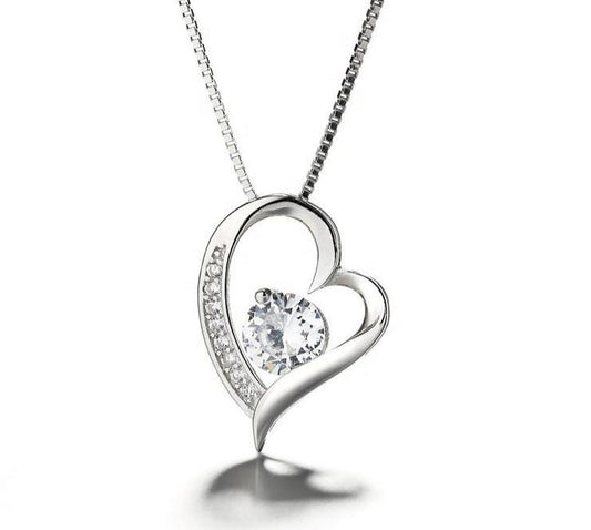 925 Sterling Silver Cubic Zirconia Heart Pendant