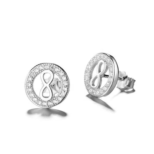 925 Sterling Silver Bowknot Infinity Stud Earrings