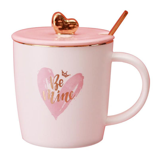 Be mine mug with spoon and lid