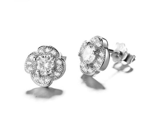 925 Sterling Silver Flower Stud Earrings