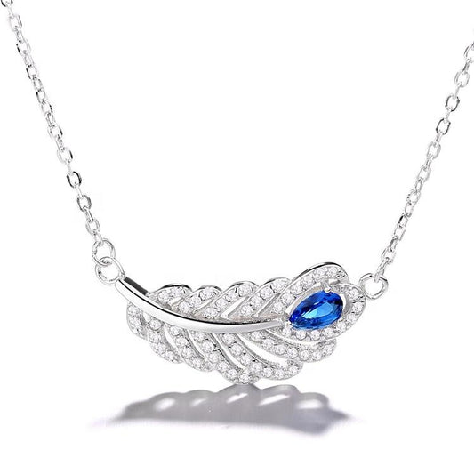 925 Sterling Silver Feather Necklace