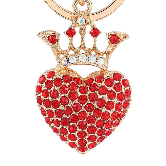 Luxury Red Crown Heart Keychain