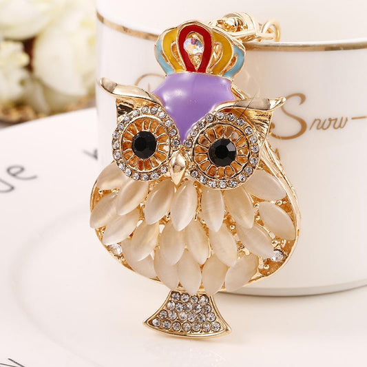 Luxury Cream Owl Keychain