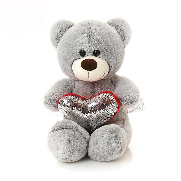 Grey Soft Plush With Heart