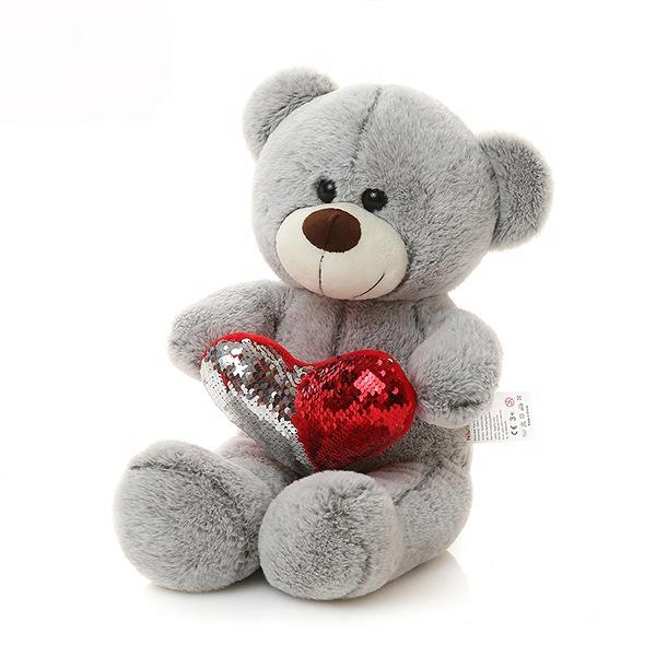 Grey Soft Plush With Heart