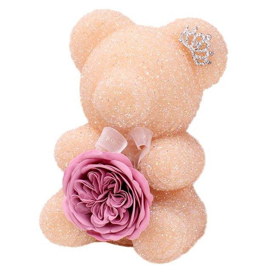 Peach Crystal Rose Bear