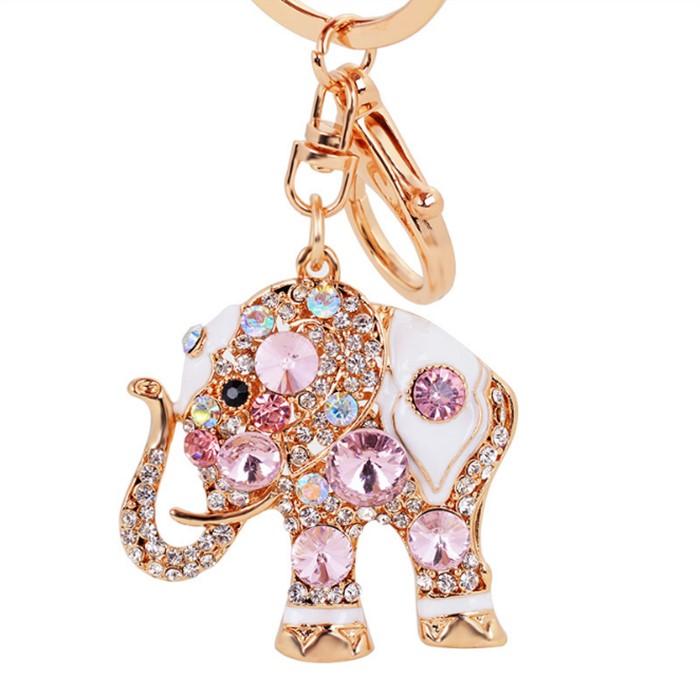 Luxury 3D Pink Elephant Keychain