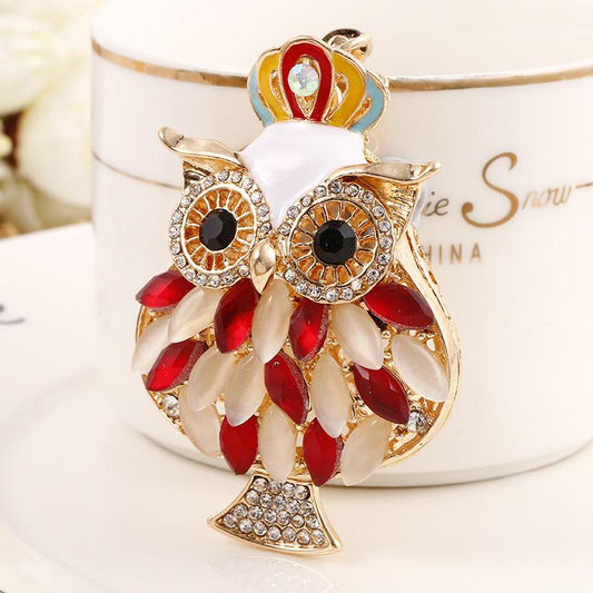 Luxury Red Owl Keychain